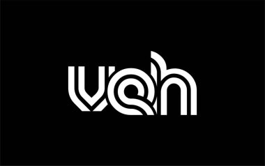 VEH Yaratıcı Eşsiz Modern Harf Logosu Tasarımı. Benzersiz bir harf dizaynına sahip stilize logo, soyut minimalist estetik ve modern cazibe sunar.