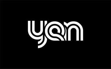 YEN Yaratıcı Eşsiz Modern Harf Logosu Tasarımı. Benzersiz bir harf dizaynına sahip stilize logo, soyut minimalist estetik ve modern cazibe sunar.