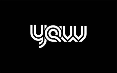YEW Yaratıcı Eşsiz Modern Harf Logosu Tasarımı. Benzersiz bir harf dizaynına sahip stilize logo, soyut minimalist estetik ve modern cazibe sunar.