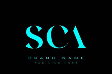 SCA soyut harf logosu tasarımı. Bu logo üç soyut harf tarafından tasarlanmıştır..