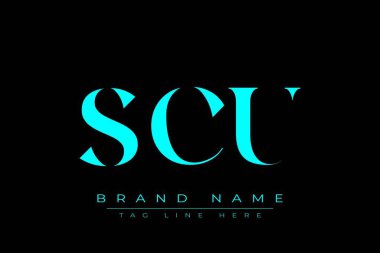 SCU soyut harf logosu tasarımı. Bu logo üç soyut harf tarafından tasarlanmıştır..
