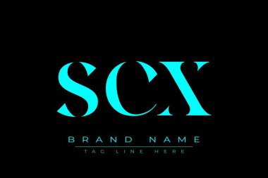 SCX soyut harf logosu tasarımı. Bu logo üç soyut harf tarafından tasarlanmıştır..
