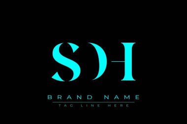 SDH soyut harf logosu tasarımı. Bu logo üç soyut harf tarafından tasarlanmıştır..