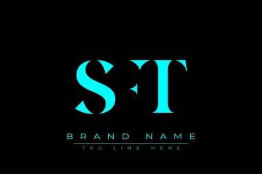 SFT soyut harf logosu tasarımı. Bu logo üç soyut harf tarafından tasarlanmıştır..