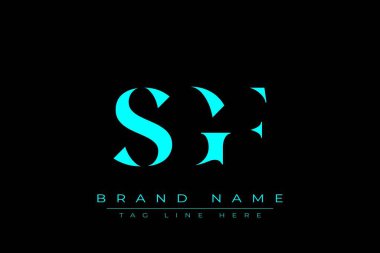 SGF soyut harf logosu tasarımı. Bu logo üç soyut harf tarafından tasarlanmıştır..