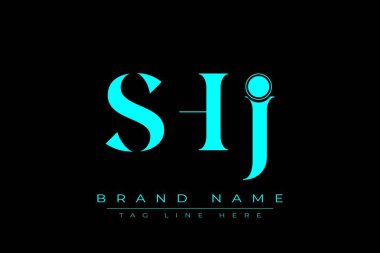 SHJ soyut harf logosu tasarımı. Bu logo üç soyut harf tarafından tasarlanmıştır..