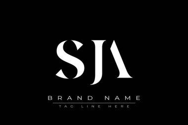 SJA soyut harf logosu tasarımı. Bu logo üç soyut harf tarafından tasarlanmıştır..
