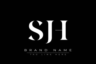 SJH soyut harf logosu tasarımı. Bu logo üç soyut harf tarafından tasarlanmıştır..