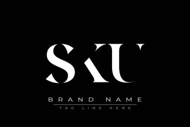 SKU soyut harf logosu tasarımı. Bu logo üç soyut harf tarafından tasarlanmıştır..