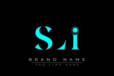 SLI soyut harf logosu tasarımı. Bu logo üç soyut harf tarafından tasarlanmıştır..