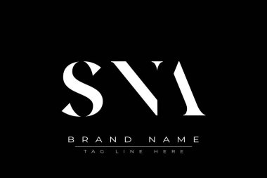 SNA soyut harf logosu tasarımı. Bu logo üç soyut harf tarafından tasarlanmıştır..