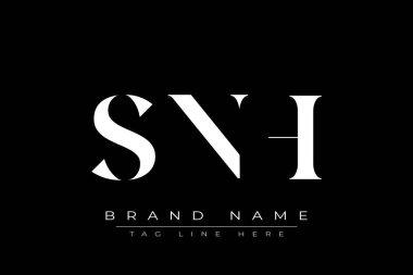 SNH soyut harf logosu tasarımı. Bu logo üç soyut harf tarafından tasarlanmıştır..