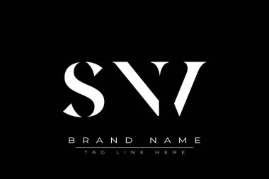 SNV soyut harf logosu tasarımı. Bu logo üç soyut harf tarafından tasarlanmıştır..
