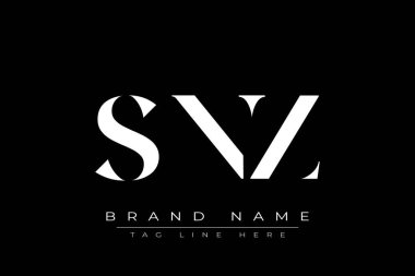 SNZ soyut harf logosu tasarımı. Bu logo üç soyut harf tarafından tasarlanmıştır..