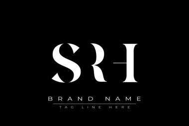 SRH soyut harf logosu tasarımı. Bu logo üç soyut harf tarafından tasarlanmıştır..