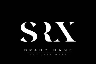 SRX soyut harf logosu tasarımı. Bu logo üç soyut harf tarafından tasarlanmıştır..