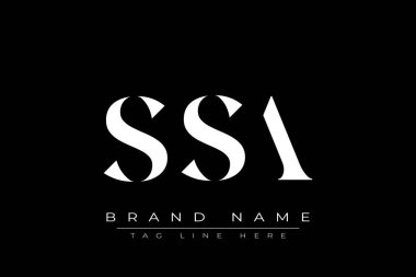 SSA soyut harf logosu tasarımı. Bu logo üç soyut harf tarafından tasarlanmıştır..