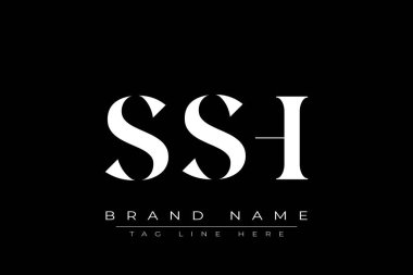 SSH soyut harf logosu tasarımı. Bu logo üç soyut harf tarafından tasarlanmıştır..