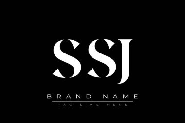 SSJ soyut harf logosu tasarımı. Bu logo üç soyut harf tarafından tasarlanmıştır..