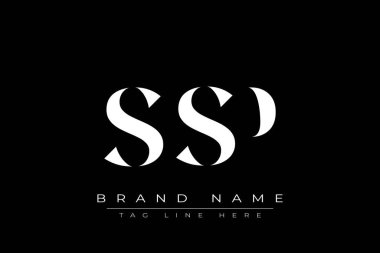 SSP soyut harf logosu tasarımı. Bu logo üç soyut harf tarafından tasarlanmıştır..
