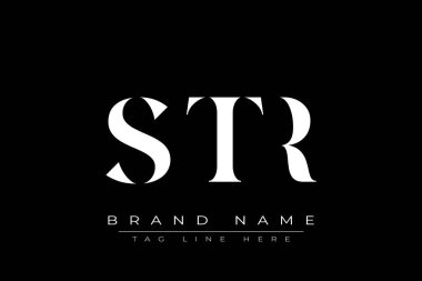 STR soyut harf logosu tasarımı. Bu logo üç soyut harf tarafından tasarlanmıştır..