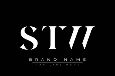 STW soyut harf logosu tasarımı. Bu logo üç soyut harf tarafından tasarlanmıştır..