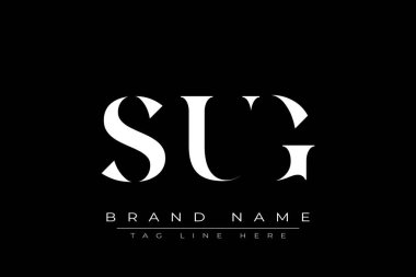 SUG soyut harf logosu tasarımı. Bu logo üç soyut harf tarafından tasarlanmıştır..