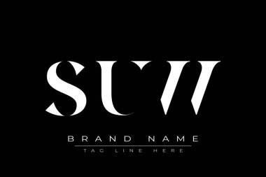 SUW soyut harf logosu tasarımı. Bu logo üç soyut harf tarafından tasarlanmıştır..