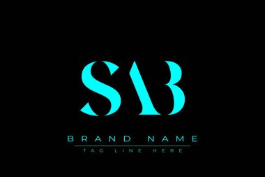 SAB soyut harf logosu tasarımı. Bu logo üç soyut harf tarafından tasarlanmıştır..
