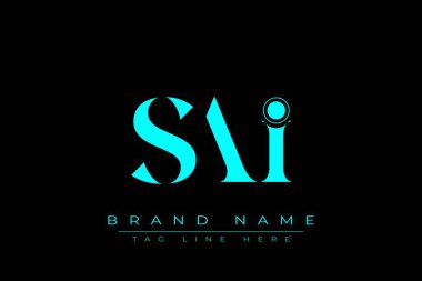 SAI soyut harf logosu tasarımı. Bu logo üç soyut harf tarafından tasarlanmıştır..