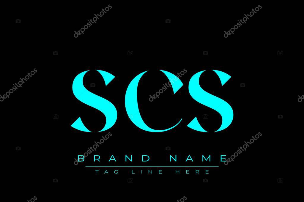 SCS abstract letter logo design. This logo is designed by three abstract letters.