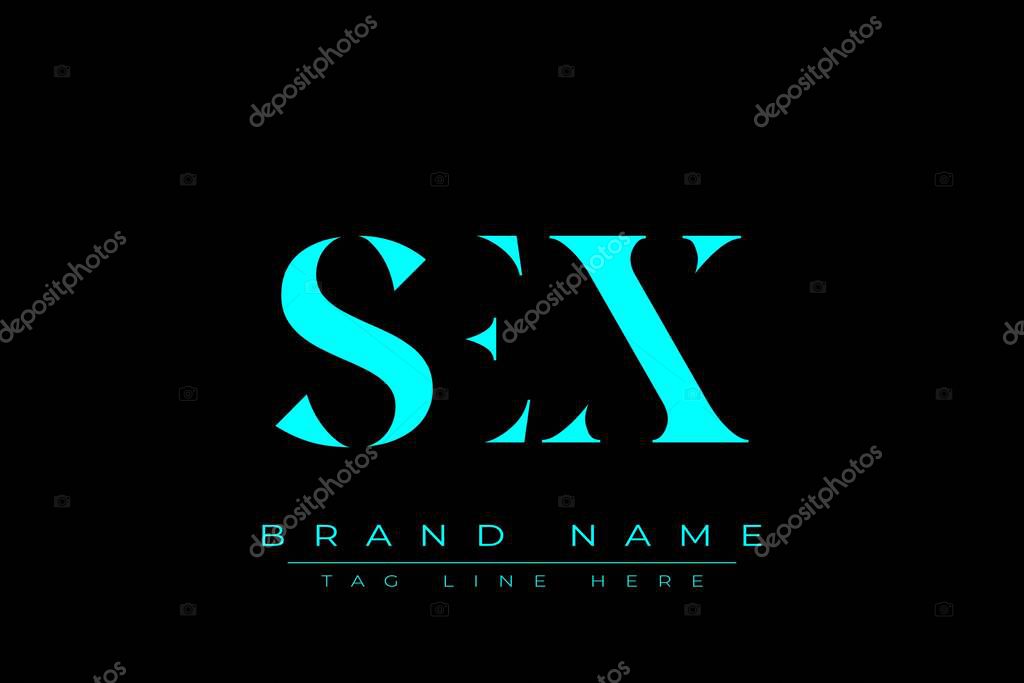 SEX abstract letter logo design. This logo is designed by three abstract letters.