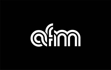 AFM Yaratıcı Eşsiz Modern Harf Logosu Tasarımı. Benzersiz bir harf dizaynına sahip stilize logo, soyut minimalist estetik ve modern cazibe sunar.