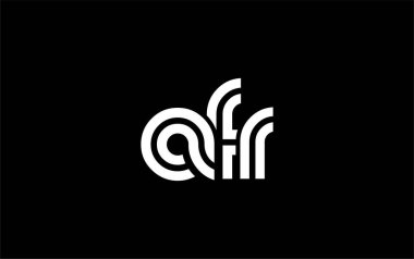 AFR Yaratıcı Eşsiz Modern Harf Logosu Tasarımı. Benzersiz bir harf dizaynına sahip stilize logo, soyut minimalist estetik ve modern cazibe sunar.