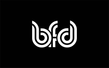 BFD Yaratıcı Eşsiz Modern Harf Logosu Tasarımı. Benzersiz bir harf dizaynına sahip stilize logo, soyut minimalist estetik ve modern cazibe sunar.