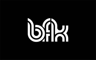 BFK Yaratıcı Eşsiz Modern Harf Logosu Tasarımı. Benzersiz bir harf dizaynına sahip stilize logo, soyut minimalist estetik ve modern cazibe sunar.