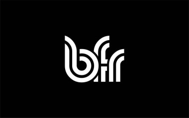 BFR Yaratıcı Eşsiz Modern Harf Logosu Tasarımı. Benzersiz bir harf dizaynına sahip stilize logo, soyut minimalist estetik ve modern cazibe sunar.
