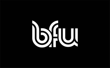 BFU Yaratıcı Eşsiz Modern Harf Logosu Tasarımı. Benzersiz bir harf dizaynına sahip stilize logo, soyut minimalist estetik ve modern cazibe sunar.