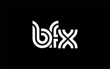 BFX Yaratıcı Eşsiz Modern Harf Logosu Tasarımı. Benzersiz bir harf dizaynına sahip stilize logo, soyut minimalist estetik ve modern cazibe sunar.