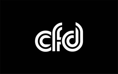 CFD Yaratıcı Eşsiz Modern Harf Logosu Tasarımı. Benzersiz bir harf dizaynına sahip stilize logo, soyut minimalist estetik ve modern cazibe sunar.