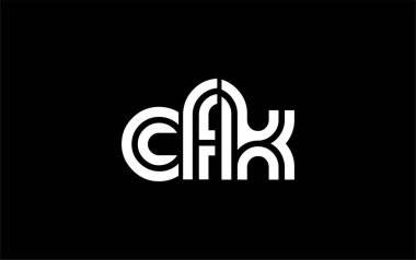 CFK Yaratıcı Eşsiz Modern Harf Logosu Tasarımı. Benzersiz bir harf dizaynına sahip stilize logo, soyut minimalist estetik ve modern cazibe sunar.