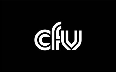 CFV Yaratıcı Eşsiz Modern Harf Logosu Tasarımı. Benzersiz bir harf dizaynına sahip stilize logo, soyut minimalist estetik ve modern cazibe sunar.