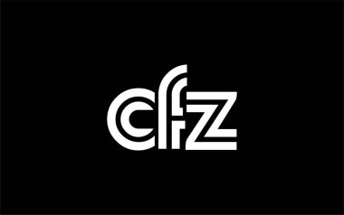 CFZ Yaratıcı Eşsiz Modern Harf Logosu Tasarımı. Benzersiz bir harf dizaynına sahip stilize logo, soyut minimalist estetik ve modern cazibe sunar.