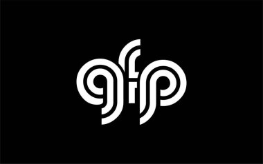 GFP Yaratıcı Eşsiz Modern Harf Logosu Tasarımı. Benzersiz bir harf dizaynına sahip stilize logo, soyut minimalist estetik ve modern cazibe sunar.