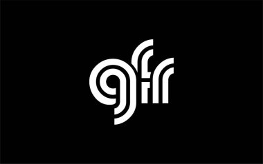 GFR Yaratıcı Eşsiz Modern Harf Logosu Tasarımı. Benzersiz bir harf dizaynına sahip stilize logo, soyut minimalist estetik ve modern cazibe sunar.