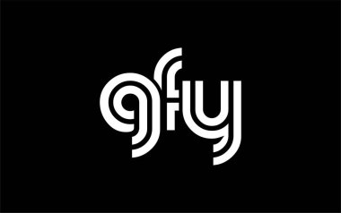 GFY Yaratıcı Eşsiz Modern Harf Logosu Tasarımı. Benzersiz bir harf dizaynına sahip stilize logo, soyut minimalist estetik ve modern cazibe sunar.
