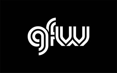 GFW Yaratıcı Eşsiz Modern Harf Logosu Tasarımı. Benzersiz bir harf dizaynına sahip stilize logo, soyut minimalist estetik ve modern cazibe sunar.