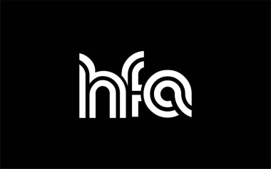 HFA Yaratıcı Eşsiz Modern Harf Logosu Tasarımı. Benzersiz bir harf dizaynına sahip stilize logo, soyut minimalist estetik ve modern cazibe sunar.