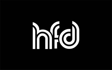 HFD Yaratıcı Eşsiz Modern Harf Logosu Tasarımı. Benzersiz bir harf dizaynına sahip stilize logo, soyut minimalist estetik ve modern cazibe sunar.
