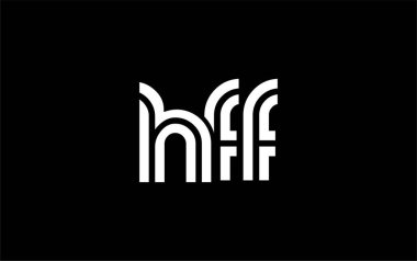 HFF Yaratıcı Eşsiz Modern Harf Logosu Tasarımı. Benzersiz bir harf dizaynına sahip stilize logo, soyut minimalist estetik ve modern cazibe sunar.